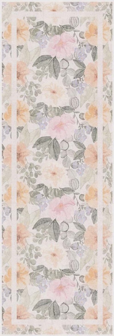 Nourison Home Nourison Botanical Washables BOT01 7'6" x 9'10" Beige Multicolor Farmhouse Indoor Rug - 2' x 6'
