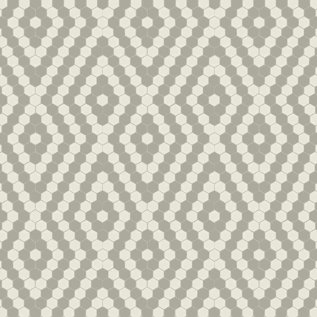 American Olean Unglazed Mosaics - Ice White/Light Smoke/Diamond, Hexagon, 1X1, Matte (AO20) - Ice White/Light Smoke/Diamond