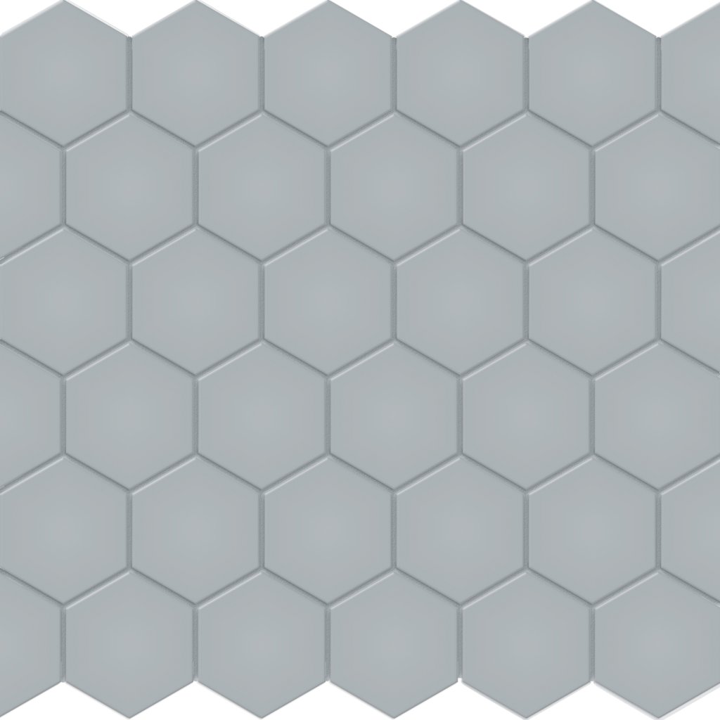 Qualis Ceramica Traditions Cloud Blue 2" Hexagon Matt Mosaic - Blue