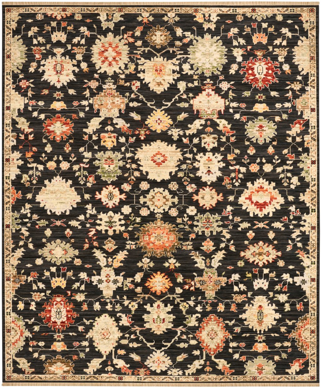 Nourison Home Nourison Antique Bloom ANB01 5'6" x 8'6" Black Vintage Indoor Rug
