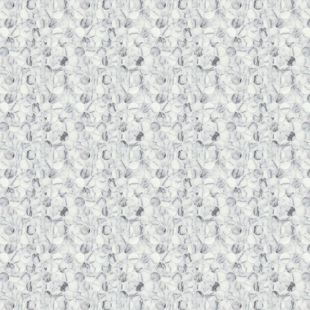 Qualis Ceramica Lilac Volta 1.25 Penny Round Mosaic