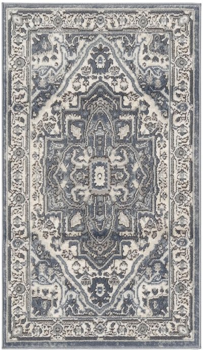 Nourison Home Nourison Quarry QUA18 3'9" x 5'9" Navy Ivory Vintage Indoor Rug - 2'2" x 3'9"