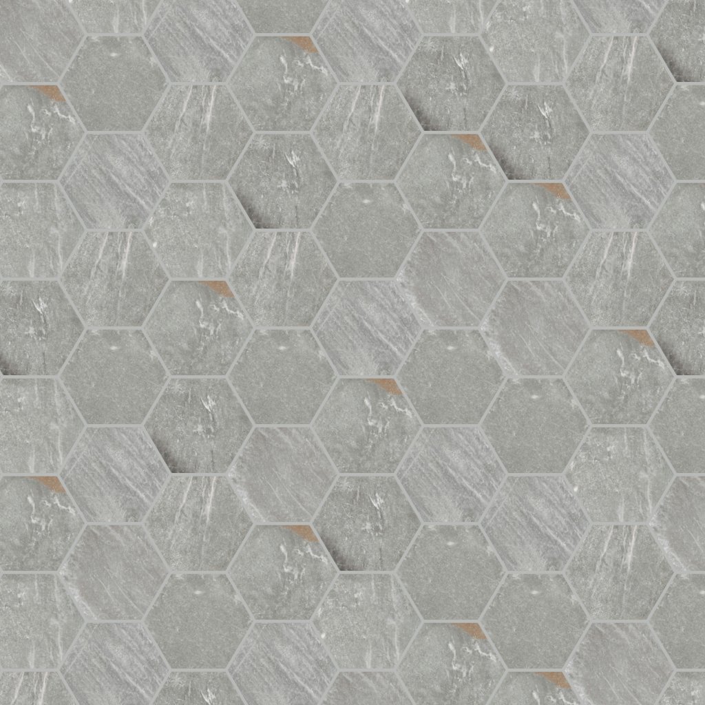 American Olean Solstice - Spring Grey, Hexagon, 8, Stepwise, Matte (ST33) - Spring Grey