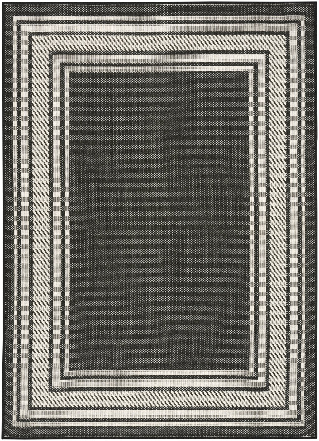 Nourison Home Nourison Horizon Indoor/Outdoor HOZ03 5' x 7' Black Modern Rug