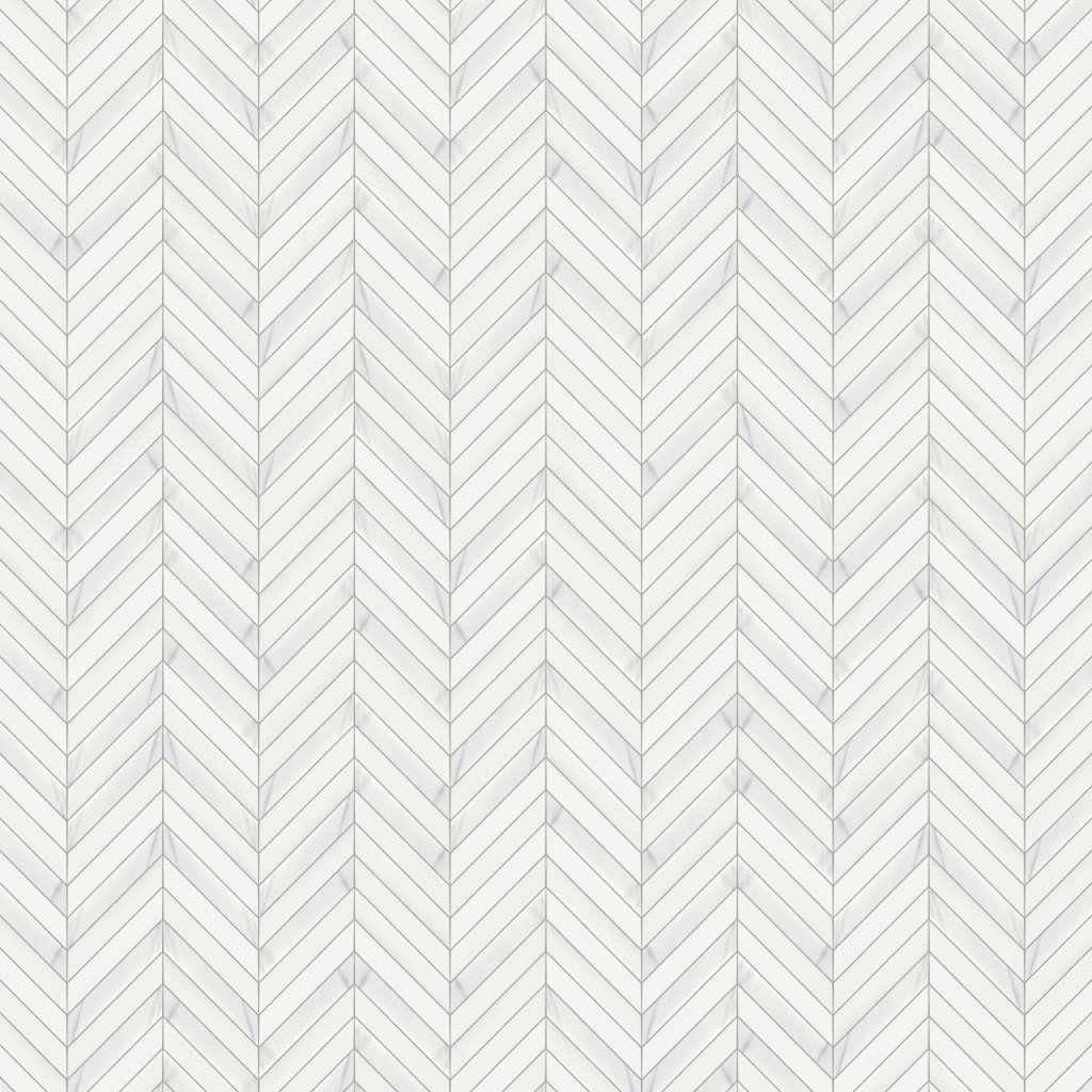 Marble Systems Lilac Honed Thin Chevron Waterjet Marble Mosaic 10x13 - Lilac