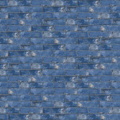 Qualis Ceramica Jamaica 3x11 Blue Gloss - Alternating 1/2