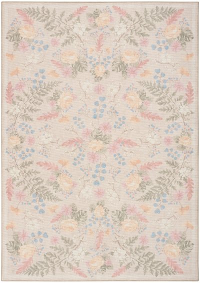 Nourison Home Nourison Botanical Washables BOT02 7'6" x 9'10" Beige Multicolor Farmhouse Indoor Rug - 5' x 7'