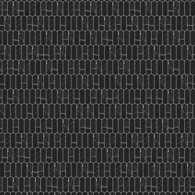 Qualis Ceramica Galaxia Nero 2x6 Picket Mosaic - 10.5"x20"