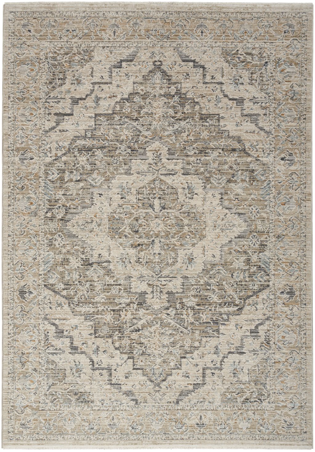 Nourison Home Nourison Nyle NYE04 5'3" x 7'10" Ivory Taupe Vintage Indoor Rug