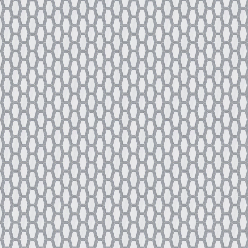 Marble Systems Snow White, Allure Multi Finish Lincoln Marble Mosaic 10 1/4x12 13/16 - Snow White, Allure