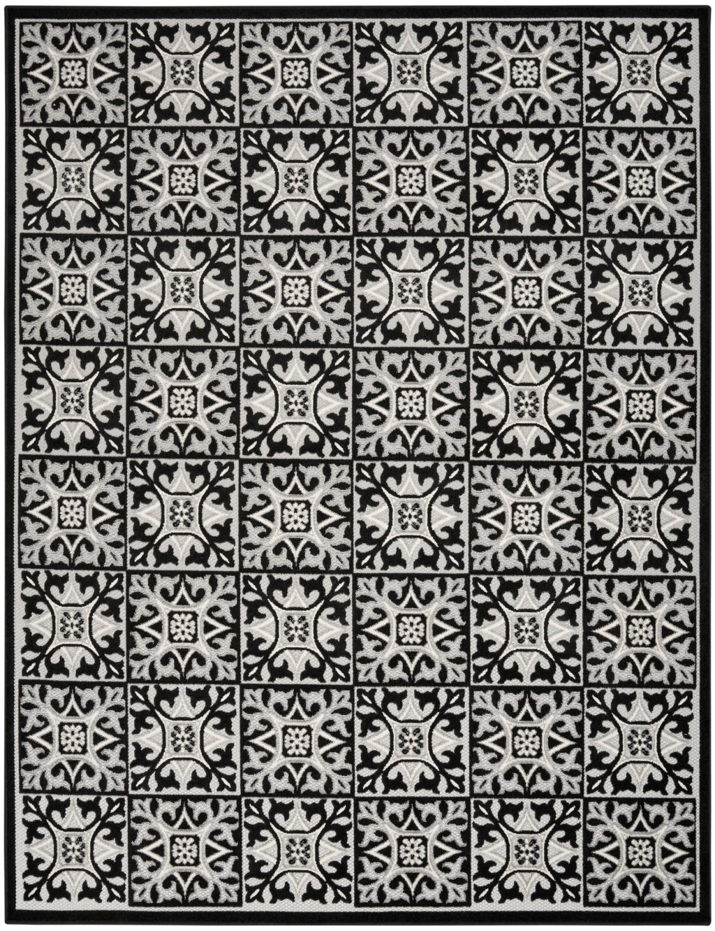 Nourison Home Nourison Aloha ALH34 9' x 12' Black White Contemporary Rug
