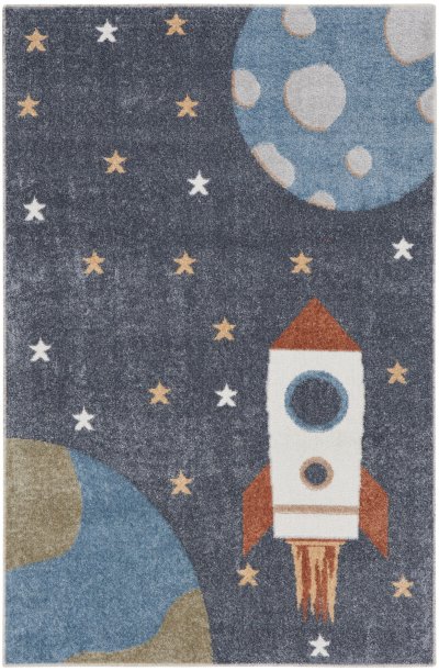 Nourison Home Nourison Astra Machine Washable ASW06 5'3" x 7' Sky Blue Kids Indoor Rug - 3'3" x 5'