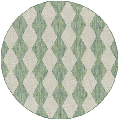 Nourison Home Nourison Positano POS04 7' x 10' Blue Green Modern Rug - 6' Round