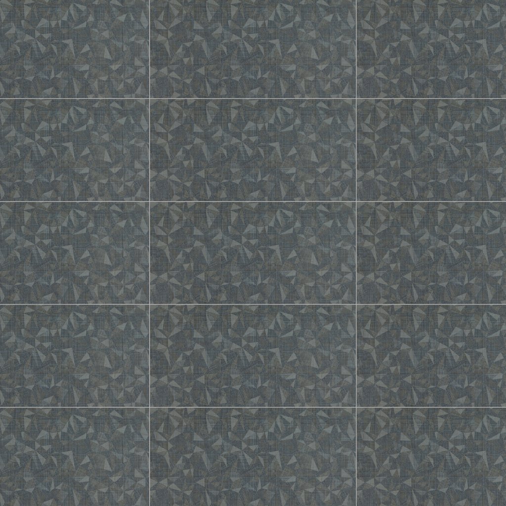Daltile Fabric Art Midnight Steel Prism, Rectangle, 12X24, Modern Kaleidoscope, Matte - Midnight Steel Prism