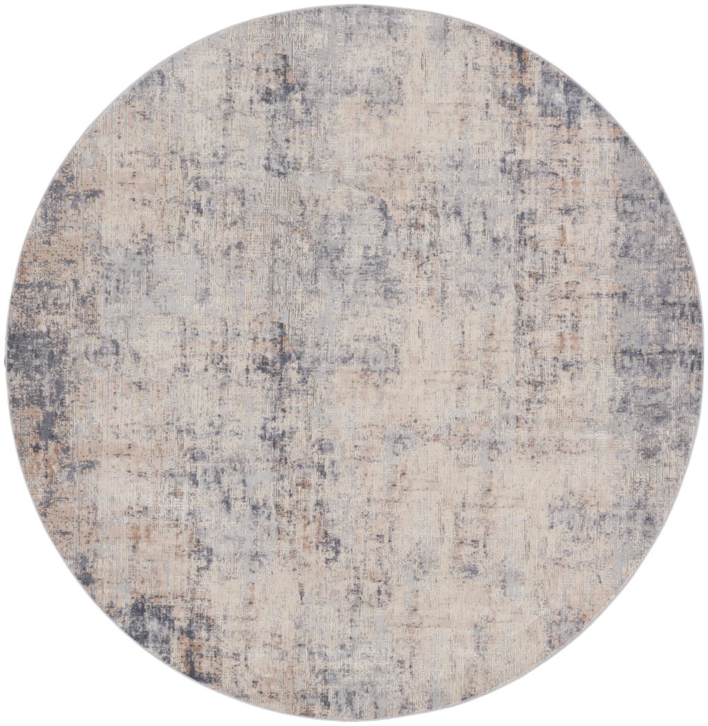 Nourison Home Nourison Rustic Textures RUS01 5'3" x Round Grey Beige Modern Indoor Rug