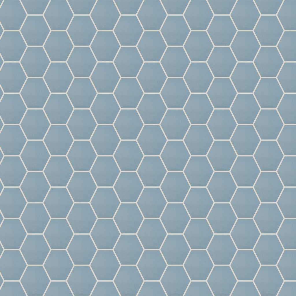 Qualis Ceramica Chateau Summer Sky Glossy 6" Hexagon - Blue