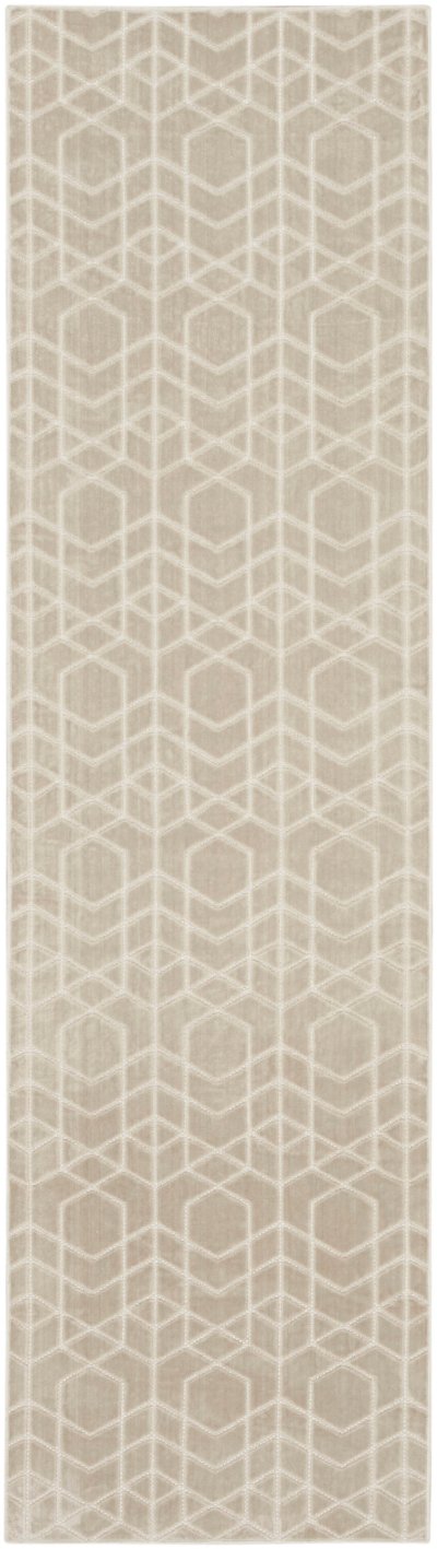 Nourison Home Nourison Washable Charm WCH01 2'2" x 8' Silver Ivory Modern Indoor Rug - 2' x 6'
