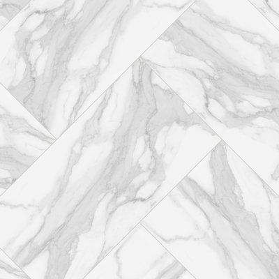 Qualis Ceramica Plata 24x48 Statuario Brina Polished - Herringbone