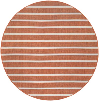 Nourison Home Nourison Positano POS03 10' x Round Terracotta Ivory Modern Rug - 12' Round