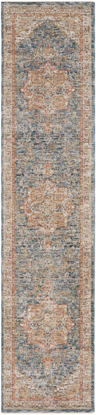 Nourison Home Nourison Petra PTR06 9'3" x 12'7" Ivory Blue Vintage Indoor Rug - 2'3" x 10'2"