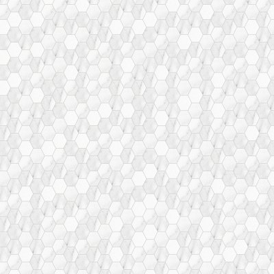 Qualis Ceramica Royal Stoneworks 2" Grandvein White Hex - 12" x 12"