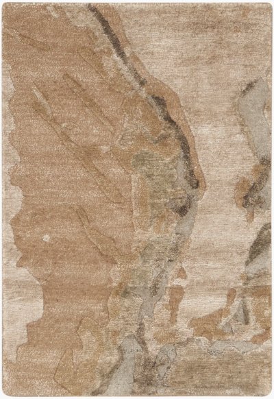Nourison Home Nourison Silk Shadows SHA24 3'9" x 5'9" Beige Silver Modern Indoor Rug - 2' x 3'