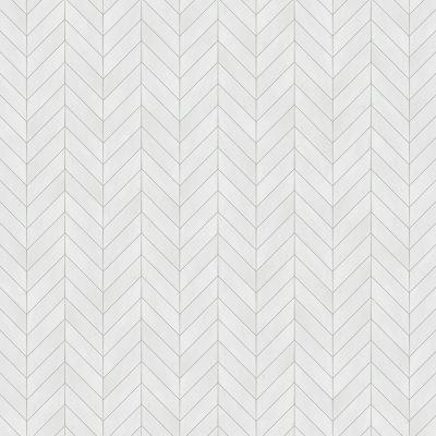 Marble Systems Aspen White Honed Chevron Waterjet Marble Mosaic 13x10 - Aspen White - 13" x 10" x 3/8"