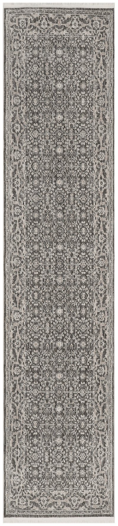 Nourison Home Nourison Shadows SHW04 2'2" x 12' Charcoal Ivory Vintage Indoor Rug - 2'2" x 12'