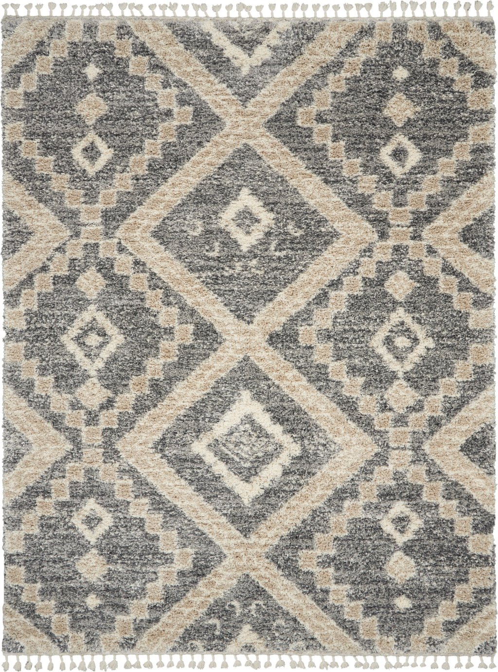 Nourison Home Nourison Scandinavian Shag SCN02 7'10" x 10'6" Grey Ivory Shag Indoor Rug