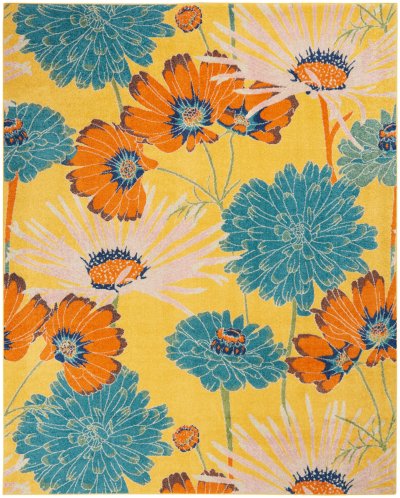Nourison Home Nourison Allur ALR06 4' x 6' Yellow Multicolor Contemporary Indoor Rug - 9' x 12'