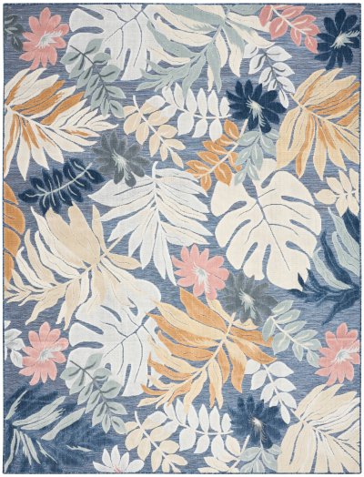 Nourison Home Nourison Suncoast SNC02 2' x 6' Denim Multicolor Tropical Rug - 7'10" x 9'10"