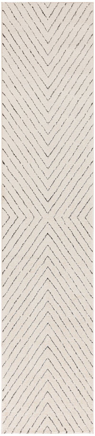 Nourison Home Nourison Modern Comfort MNC01 2'2" x 10' Ivory Black Scandinavian Indoor Rug - 2'2" x 10'