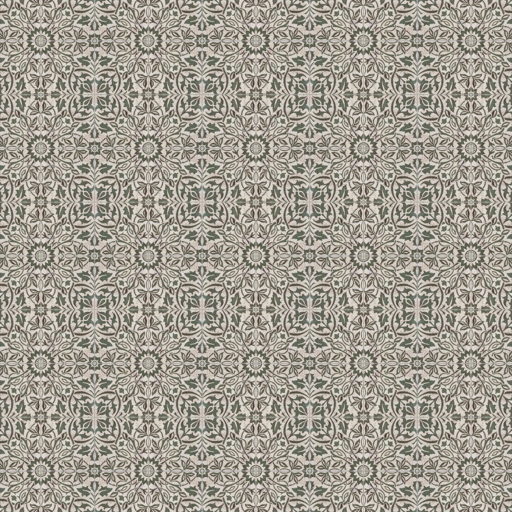 Marble Systems Voysey A-20a Biscuit, Jade Glazed Ceramic Tile 6x6 - Voysey A-20a Biscuit, Jade