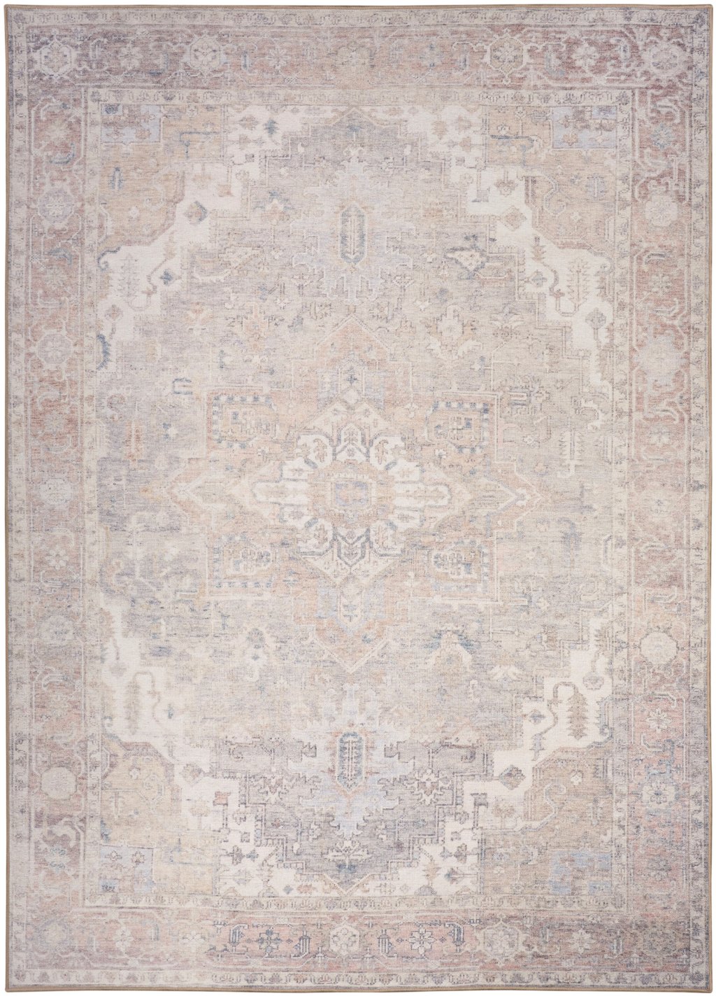 Nourison Home Nourison Vintage Washables VWS07 4' x 6' Light Blue Vintage Indoor Rug