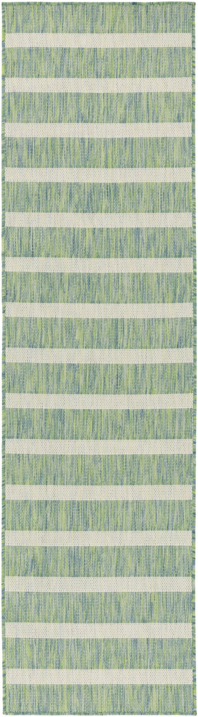 Nourison Home Nourison Positano POS03 2'2" x 12' Blue Green Ivory Modern Rug - 2'2" x 10'