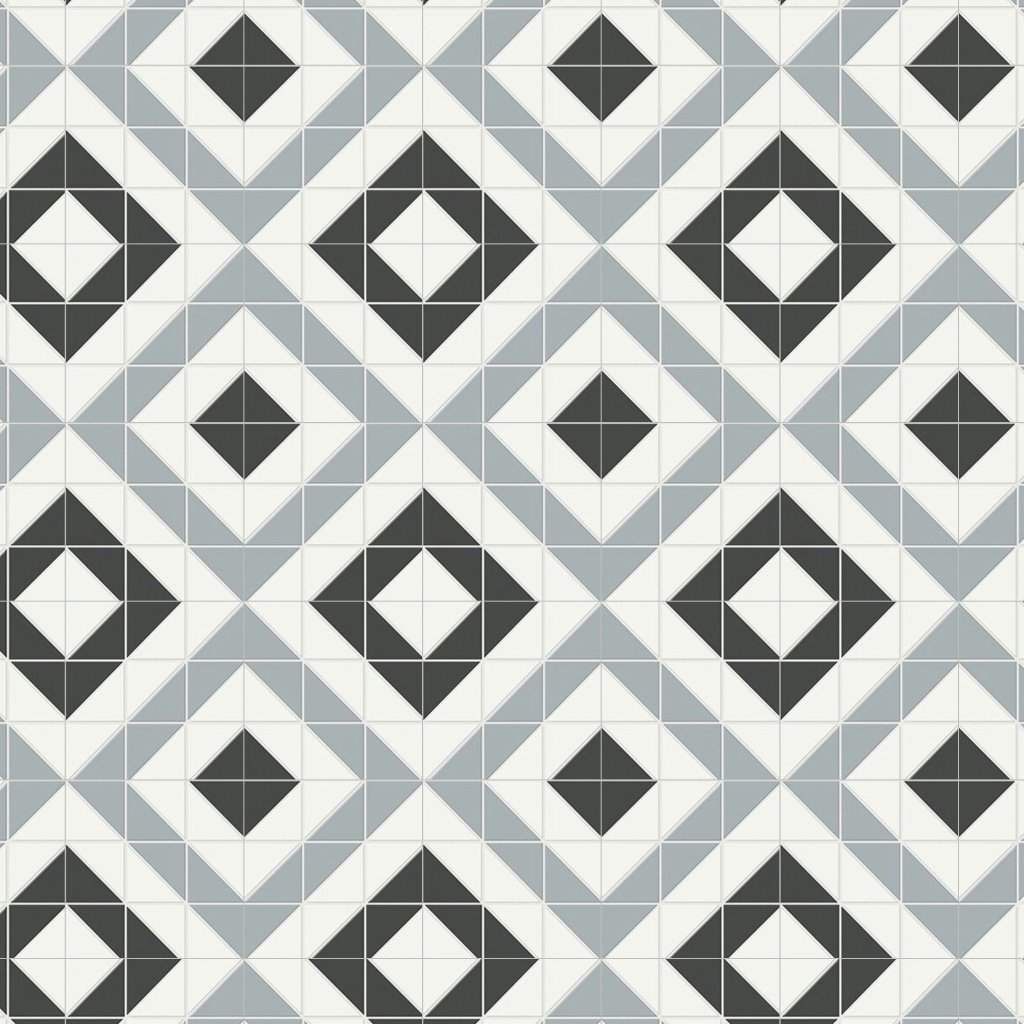 Qualis Ceramica Traditions Dawn Blend Cubic Matt Mosaic - Black