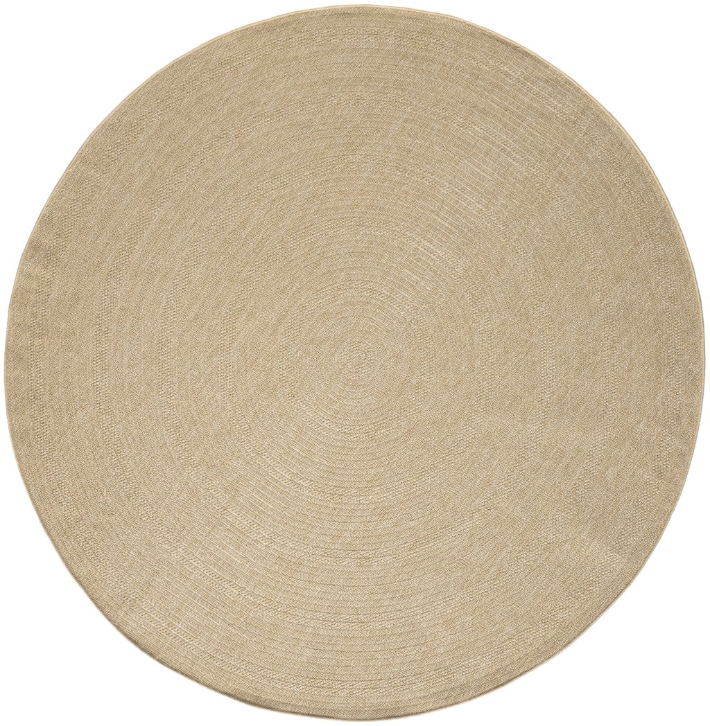 Nourison Home Nourison Tulum TLM04 8' x Round Taupe Ivory Outdoor Rug