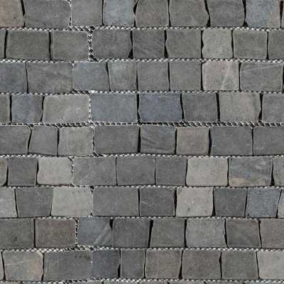 Qualis Ceramica Riviera Tileworks Chelsea Dark Grey Cubic Brick Marble Interlocking Mosaic - 11.6" x 12"