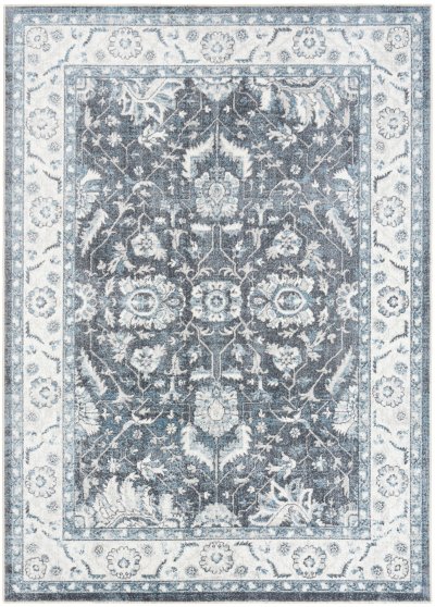 Nourison Home Nourison Astra Machine Washable ASW20 3'3" x 5' Slate Vintage Indoor Rug - 5'3" x 7'