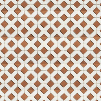 Marble Systems Cotto Rio, Calacatta Bella Honed Louna Marble Mosaic 15x15 - Calacatta Bella - 15" x 15" x 3/8"