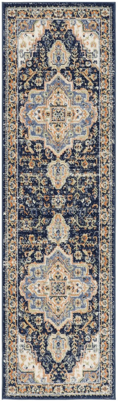 Nourison Home Nourison Nourison Essentials Persian NRE07 2' x 6' Navy Vintage Rug - 2' x 6'