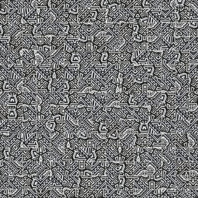Qualis Ceramica Riviera Tileworks Chelsea 4"x4" Aztec Native Series Black & White Glazed Ceramic Mosaic - 12" x 12"