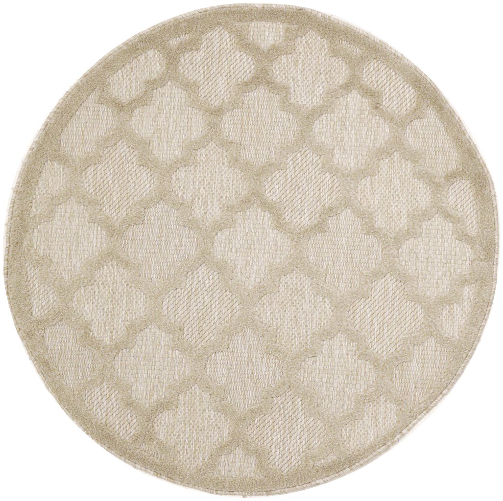 Nourison Home Nourison Easy Care NES01 4' x Round Cream Modern Rug