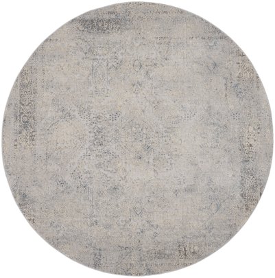 Nourison Home Nourison Rustic Textures RUS09 9'3" x 12'9" Ivory Light Blue Vintage Indoor Rug - 5'3" Round