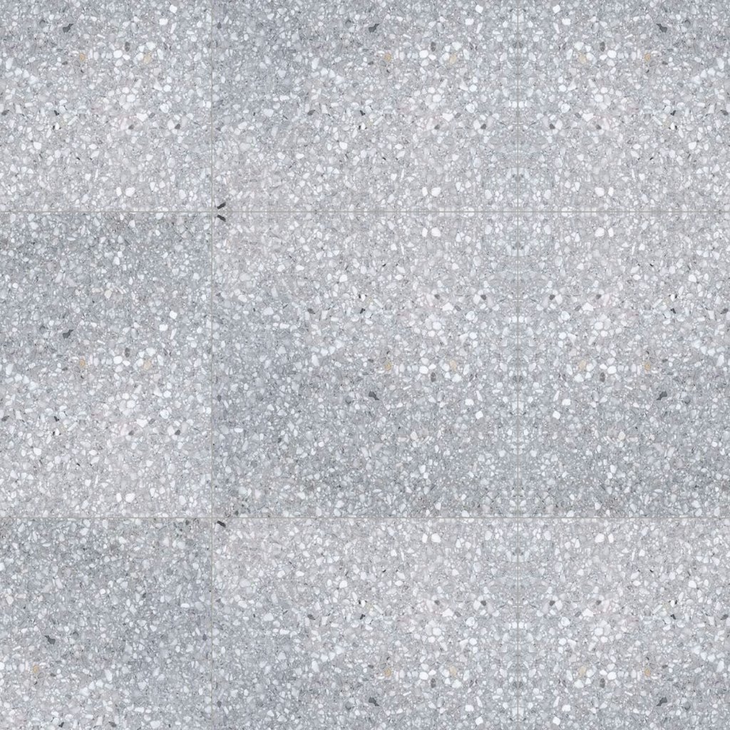 Marble Systems Steel Honed Terrazzo Tile 24x24 - Steel
