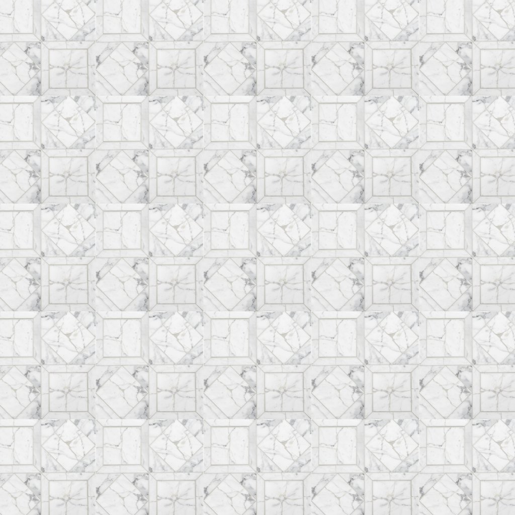 Marble Systems White Carrara Honed Palazzo Marble Mosaic 12x12 - White Carrara