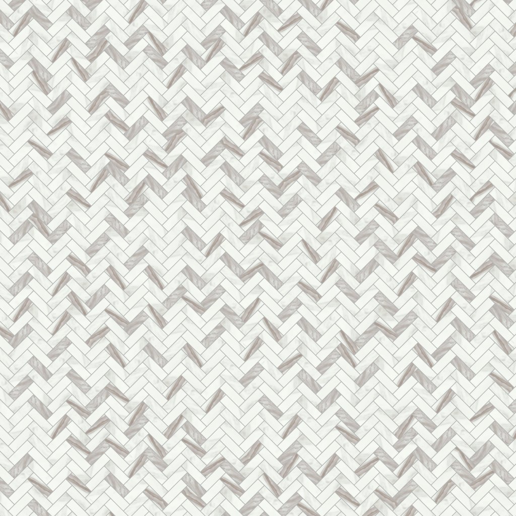 Daltile Eclessia Marble Volakas, Herringbone, 1X3, Honed - Volakas