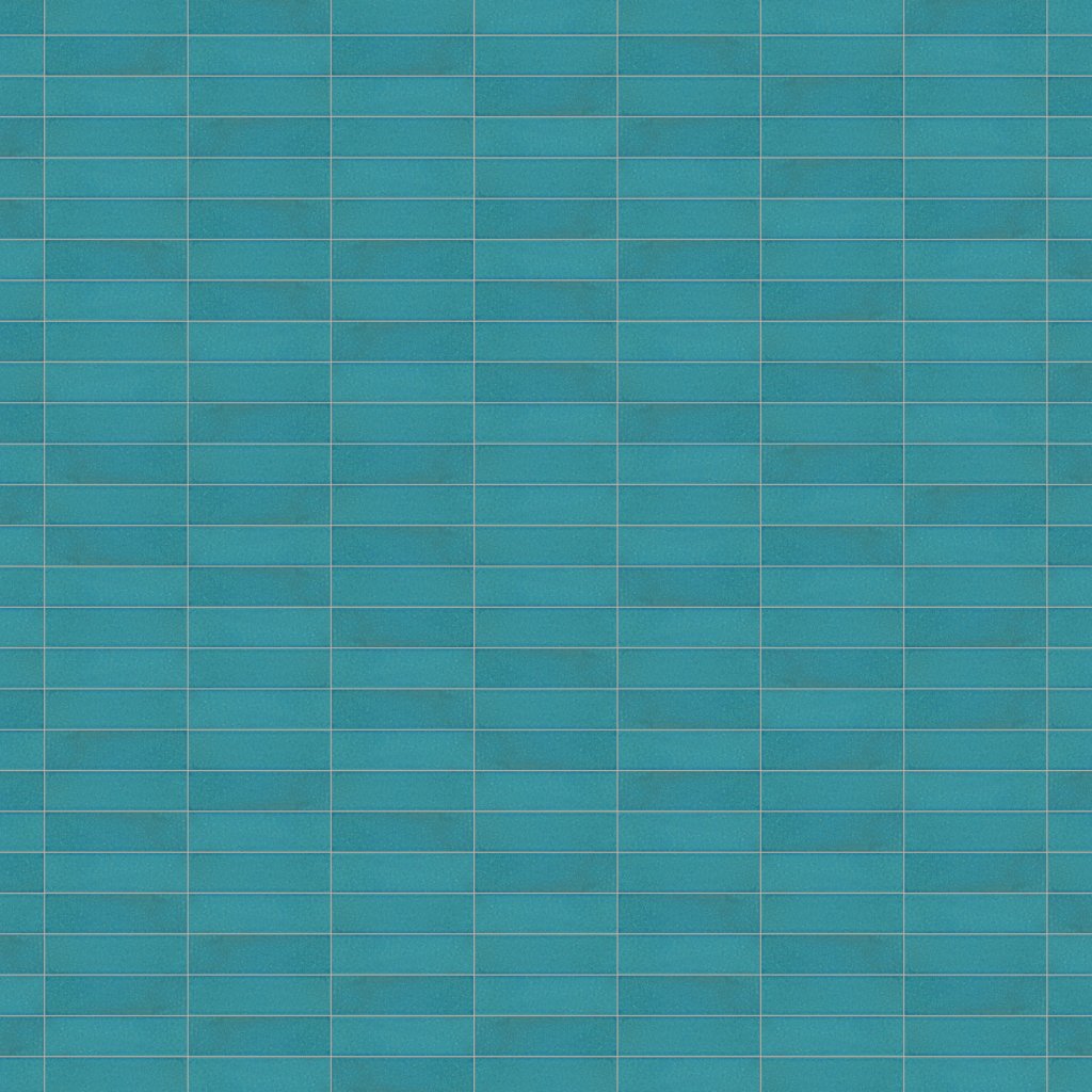 Marble Systems Turquoise Flats Textured Thin Brick Tile 2 1/8x7 1/2 - Turquoise Flats