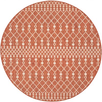 Nourison Home Nourison Positano POS02 7' x 10' Terracotta Modern Rug - 6' Round