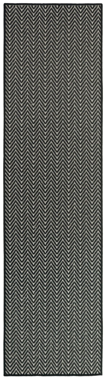 Nourison Home Nourison Horizon Indoor/Outdoor HOZ02 5' x Round Black Modern Rug - 2'2" x 8'